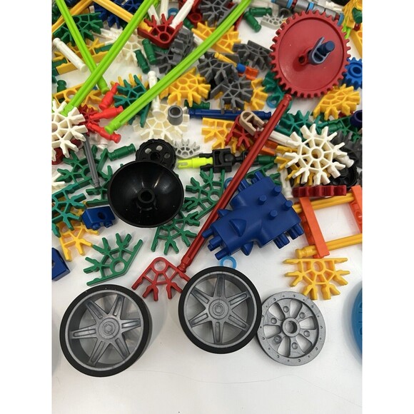 Vintage K'NEX Yellow Box Hard Carrying Case Lot w/Misc Individual Pieces, Wheels - Picture 3 of 8